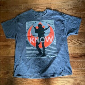 EUC Star Wars Gray Han Solo Silhouette T-Shirt, Size XL
